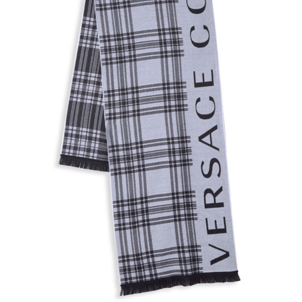 💯% Authentic Versace Striped Logo Scarf